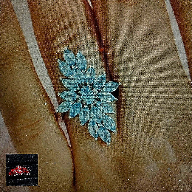 Elongated Soft Blue Apatite Sterling Ring Size 7 R-1477-648 124$